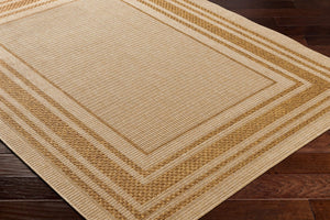 Livabliss Pismo Beach Geometric Polypropylene Outdoor Rug Weather Resistant Patio Accent Tan, Amber 7'10" x 7'10" PMB2304-710RD