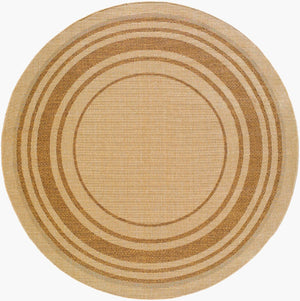 Livabliss Pismo Beach Geometric Polypropylene Outdoor Rug Weather Resistant Patio Accent Tan, Amber 7'10" x 7'10" PMB2304-710RD