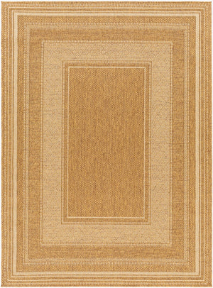 Livabliss Pismo Beach Flatweave Polypropylene Area Rug Indoor Outdoor Square Living Patio Tan, Amber 9'2" x 12' PMB2307-9212