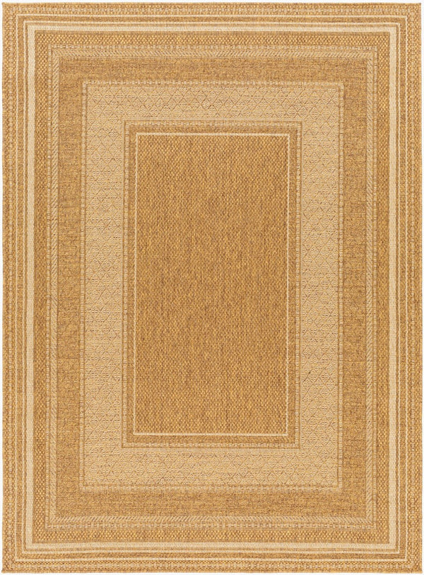 Livabliss Pismo Beach Flatweave Polypropylene Area Rug Indoor Outdoor Square Living Patio Tan, Amber 9'2" x 12' PMB2307-9212