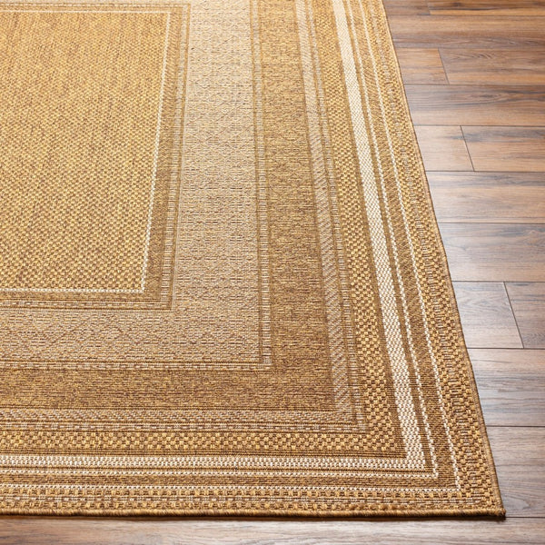 Livabliss Pismo Beach Flatweave Polypropylene Area Rug Indoor Outdoor Square Living Patio Tan, Amber 9'2" x 12' PMB2307-9212