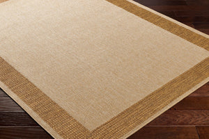 Livabliss Pismo Beach Flatweave Polypropylene Indoor Outdoor Rug for Entryways and Patios Amber, Tan 2' x 2'11" PMB2309-23
