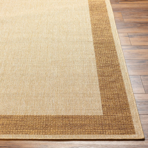 Livabliss Pismo Beach Flatweave Polypropylene Indoor Outdoor Rug for Entryways and Patios Amber, Tan 2' x 2'11" PMB2309-23