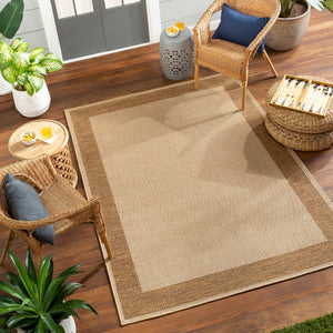 Livabliss Pismo Beach Flatweave Polypropylene Indoor Outdoor Rug for Entryways and Patios Amber, Tan 2' x 2'11" PMB2309-23