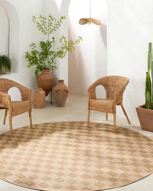 Livabliss Pismo Beach Outdoor Polypropylene Rug Uv Resistant Patio Balcony Machine Woven Amber, Tan 7'10" x 7'10" PMB2310-710RD