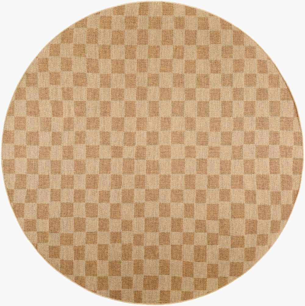 Livabliss Pismo Beach Outdoor Polypropylene Rug Uv Resistant Patio Balcony Machine Woven Amber, Tan 7'10" x 7'10" PMB2310-710RD