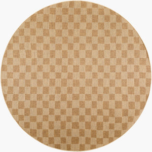 Livabliss Pismo Beach Outdoor Polypropylene Rug Uv Resistant Patio Balcony Machine Woven Amber, Tan 7'10" x 7'10" PMB2310-710RD