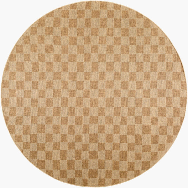 Livabliss Pismo Beach Outdoor Polypropylene Rug Uv Resistant Patio Balcony Machine Woven Amber, Tan 7'10" x 7'10" PMB2310-710RD