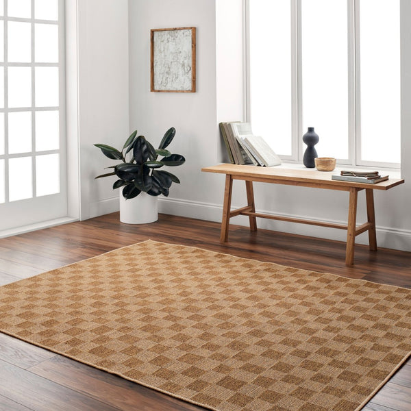 Livabliss Pismo Beach Outdoor Polypropylene Rug Uv Resistant Patio Balcony Machine Woven Amber, Tan 9'2" x 12' PMB2310-9212