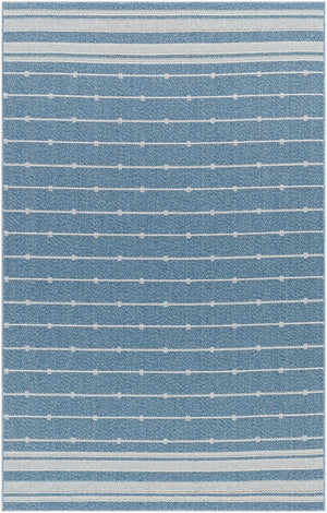 Livabliss Pismo Beach Polypropylene Indoor Outdoor Area Rug Uv Resistant Low Maintenance Style Blue, White 5'2" x 7' PMB2312-537