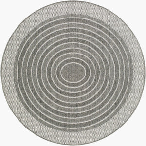 Livabliss Pismo Beach Flatweave Polypropylene Rug Moisture Resistant Indoor Outdoor Accent Medium Gray, Gr 7'10" x 7'10" Round PMB2313-710RD