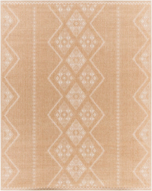 Livabliss Pismo Beach Flatweave Polypropylene Area Rug Turkish Woven Indoor Outdoor Classic Tan, White 7'10" x 10' PMB2314-71010