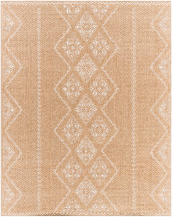 Livabliss Pismo Beach Flatweave Polypropylene Area Rug Turkish Woven Indoor Outdoor Classic Tan, White 7'10" x 10' PMB2314-71010