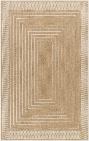 Livabliss Pismo Beach Flatweave Polypropylene Area Rug Graphic Indoor Outdoor High Traffic Tan, White 5'2" x 7' PMB2315-537