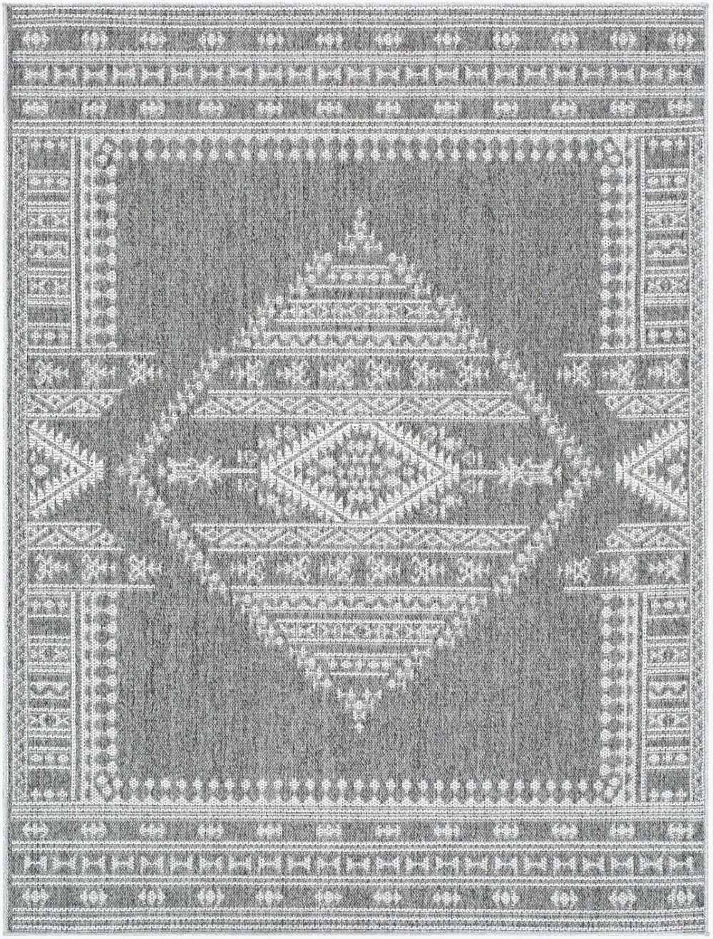 Livabliss Pismo Beach Flatweave Polypropylene Area Rug for Entryway Patio High Traffic Spaces Medium Gray, Gr 5'2" x 7' PMB2317-537