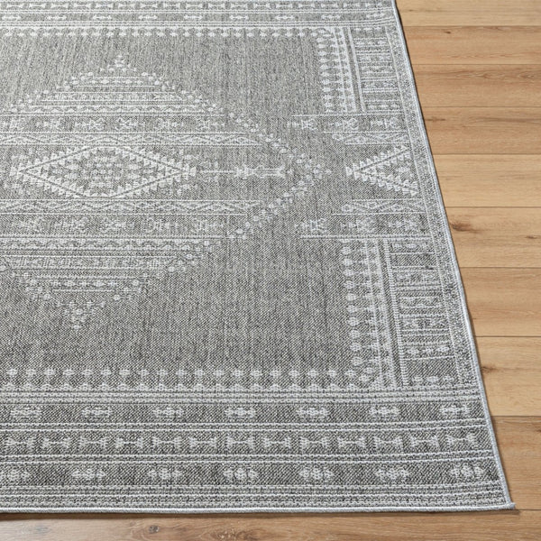Livabliss Pismo Beach Flatweave Polypropylene Area Rug for Entryway Patio High Traffic Spaces Medium Gray, Gr 5'2" x 7' PMB2317-537