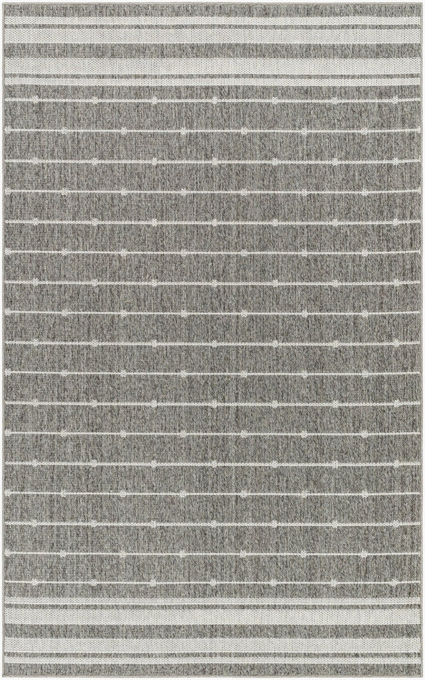 Livabliss Pismo Beach Polypropylene Indoor Outdoor Area Rug Durable Woven Patio Living Room Tan, White 7'10" x 10' PMB2318-71010