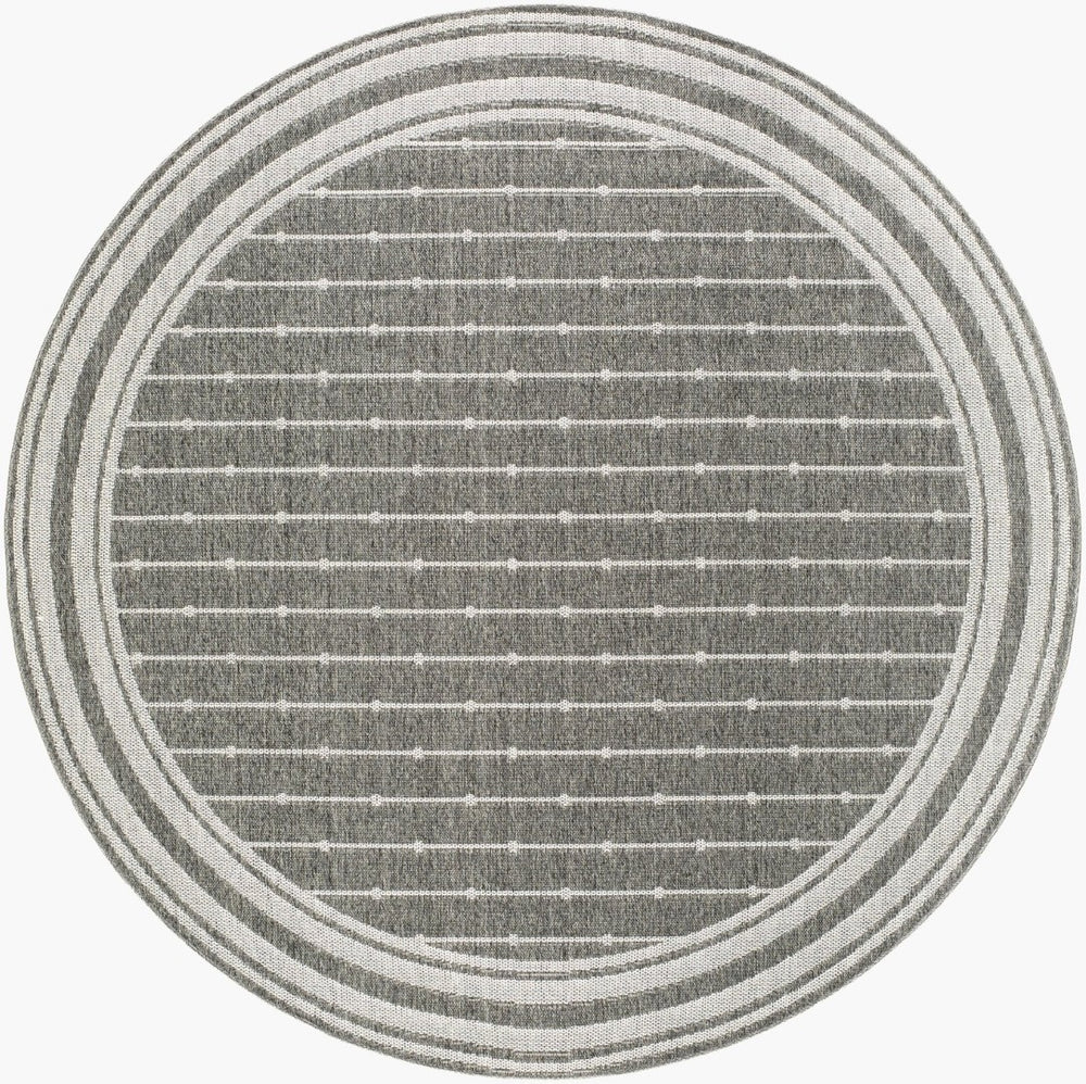 Livabliss Pismo Beach Polypropylene Indoor Outdoor Area Rug Durable Woven Patio Living Room Tan, White 7'10" x 7'10" Round PMB2318-710RD