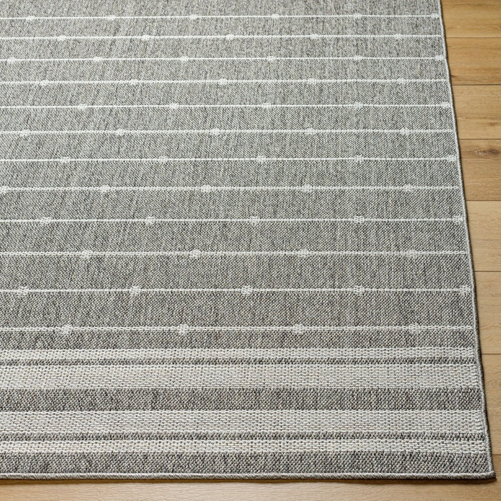 Livabliss Pismo Beach Polypropylene Indoor Outdoor Area Rug Durable Woven Patio Living Room Tan, White 7'10" x 7'10" Round PMB2318-710RD