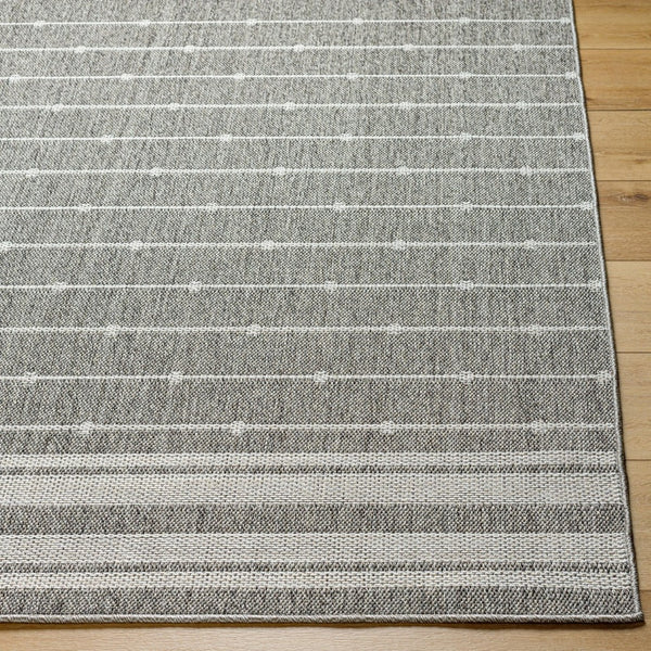 Livabliss Pismo Beach Polypropylene Indoor Outdoor Area Rug Durable Woven Patio Living Room Tan, White 7'10" x 10' PMB2318-71010