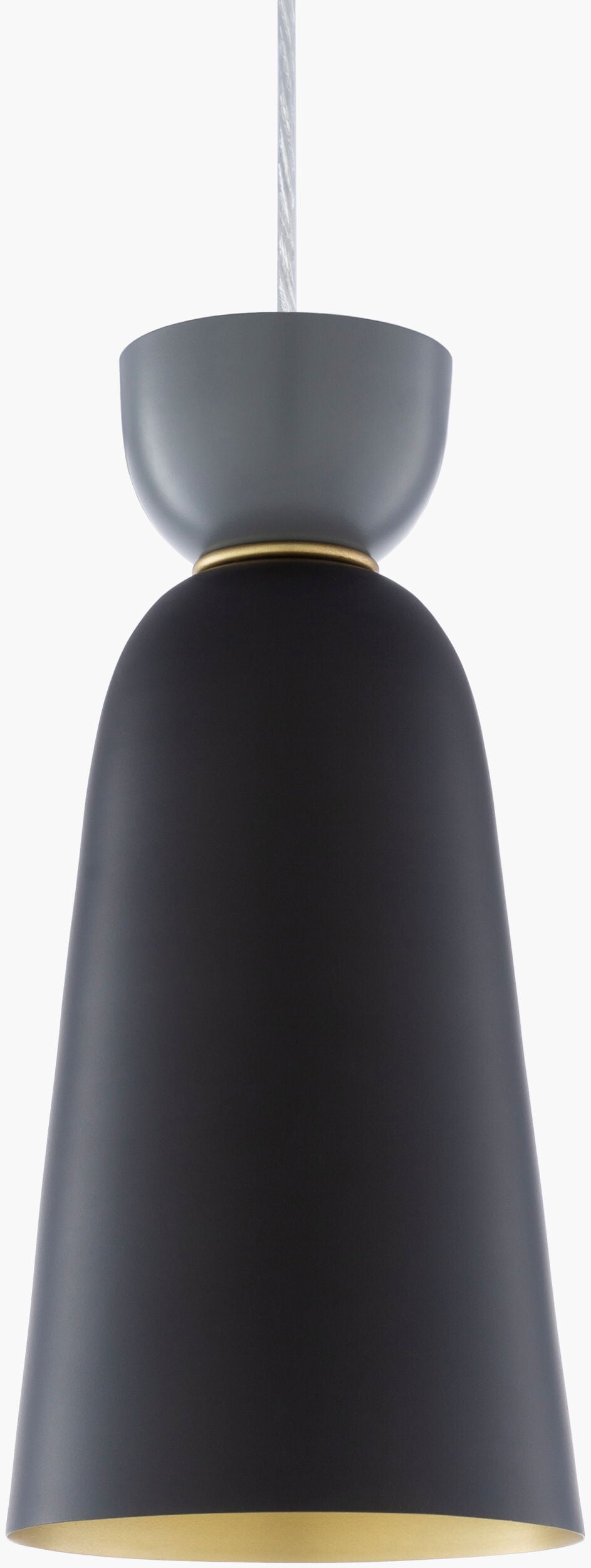 Surya Prismatic Pendant Light - 7" X 7" X 14" Modern Metal Design, Handcrafted Elegance For Your Space Fixture, Gray Iron Pmc-002