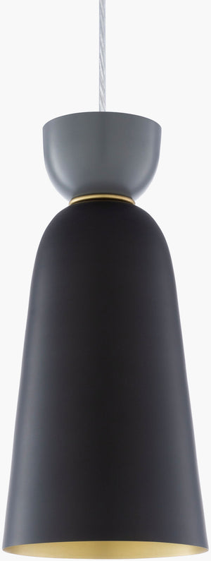 Surya Prismatic Pendant Light - 7" X 7" X 14" Modern Metal Design, Handcrafted Elegance For Your Space Fixture, Gray Iron Pmc-002