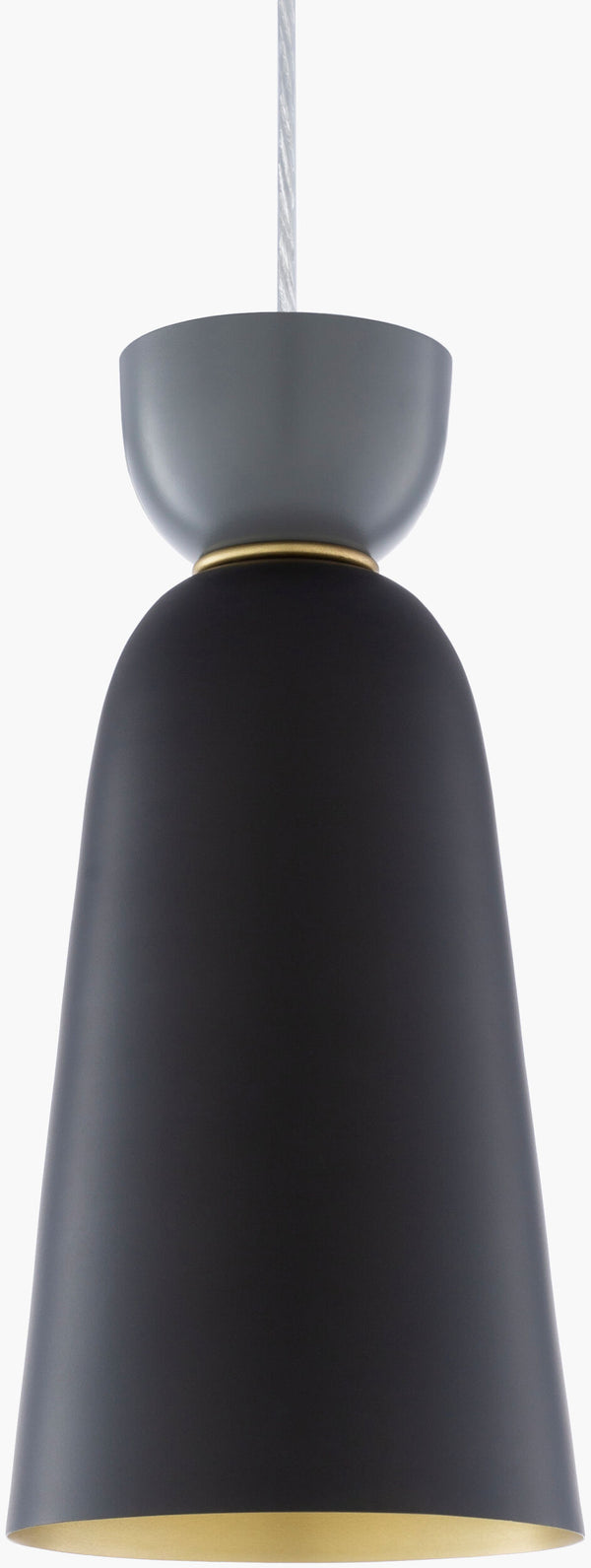 Surya Prismatic Pendant Light - 7" X 7" X 14" Modern Metal Design, Handcrafted Elegance For Your Space Fixture, Gray Iron Pmc-002