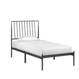 Homelegance By Top-Line Dante Metal Platform Bed with Curved Metal Headboard Dark Bronze Metal