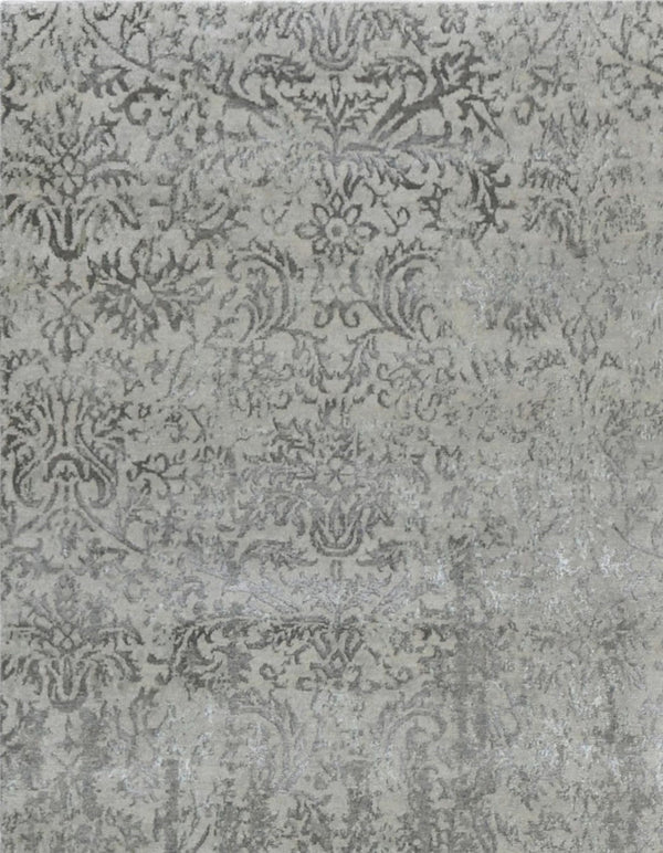 Pasargad Home Transitional Collection Hand-knotted Silk & Wool Area Rug For Modern Elegance   Pmd-825c 8x10