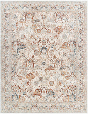 Livabliss Poem Collection Traditional Fringe Area Rug Woven Polyester for Living Dining Rooms Cream, Slate 2'7" x 3'11" PME2300-27311