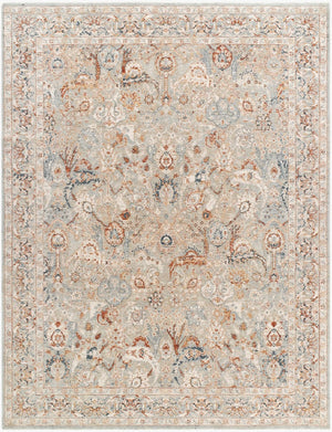 Livabliss Poem Vintage Style Fringe Area Rug Polyester Machine Woven for Living Dining Rooms Cream, Slate 2'7" x 3'11" PME2302-27311