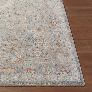 Livabliss Poem Traditional Fringe Area Rug Machine Woven Polyester for Living and Dining Rooms Cream, Slate 5'3" x 5'3" PME2303-53RD