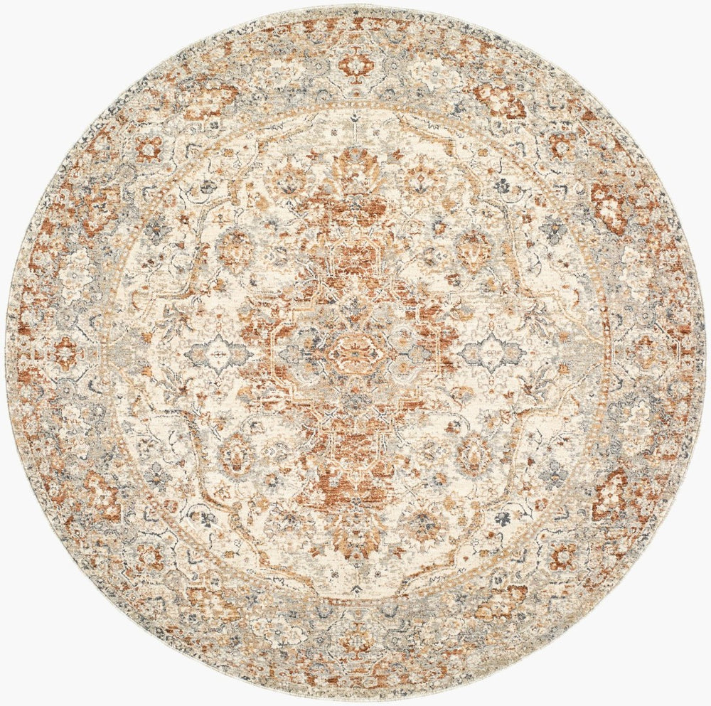 Livabliss Poem Traditional Fringe Polyester Area Rug Woven in Turkey for Living Dining Rooms Cream, Slate 5' x 7'5" PME2305-575