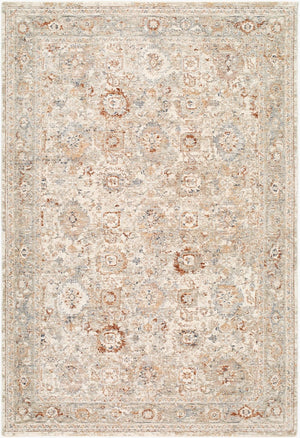 Livabliss Poem Traditional Medallion Area Rug Polyester Fringe Border Living Dining Room Gray, Ivory 10' x 13'11" PME2307-101311
