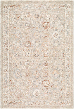 Livabliss Poem Turkish Medallion Area Rug Machine Woven Polyester Pile for Living Room Gray, Ivory 6'7" x 9'6" PME2308-6796