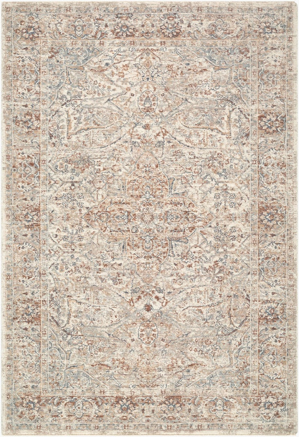 Livabliss Poem Turkish Inspired Traditional Area Rug with Fringe Polyester Weave for Large Living Rooms Ivory, Gray 10' x 13'11" PME2310-101311