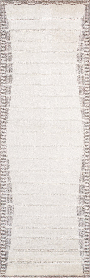 Pasargad Sutton Luxury Power Loom Striped Area Rug - Elegant Contemporary Design For Any Space   Pmf-548iv 2.07x8