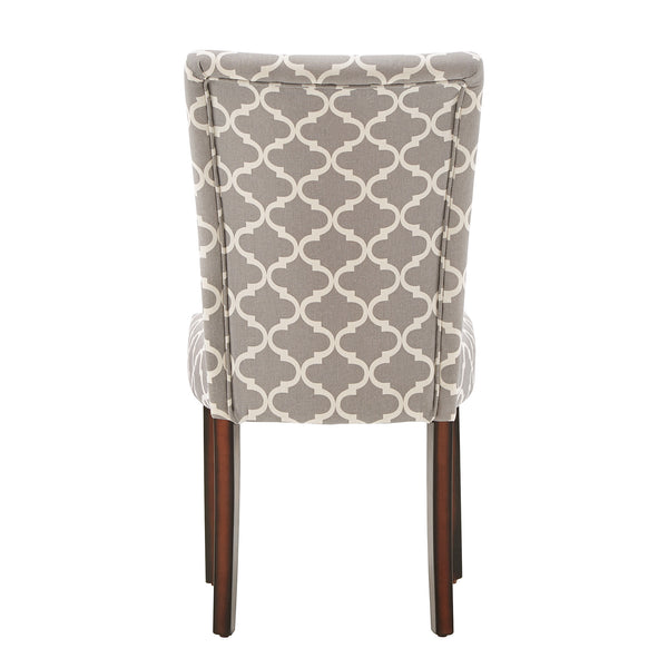 Homelegance By Top-Line Harmonn Moroccan Pattern Fabric Parsons Dining Chairs (Set of 2) Brown Rubberwood