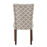 Homelegance By Top-Line Harmonn Moroccan Pattern Fabric Parsons Dining Chairs (Set of 2) Brown Rubberwood