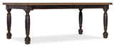 Americana Leg Dining Table w/1-22in leaf Black Americana Collection 7050-75200-89 Hooker Furniture