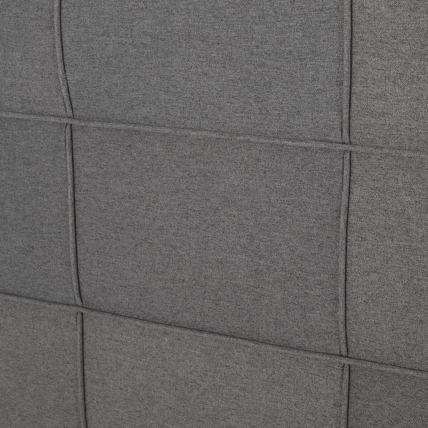 English Elm Christopher Knight Home® - Queen Tufted Linen Headboard with Piped Edges, Adjustable Height 48.5–53", Modern Waffle Stitch Plush Charcoal grey 66868.00CHARGRY