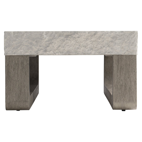 Bernhardt Bernhardt Bristol Outdoor Cocktail Table With Sand Grey Grc Top & Weathered Teak Sculptural Base K1862