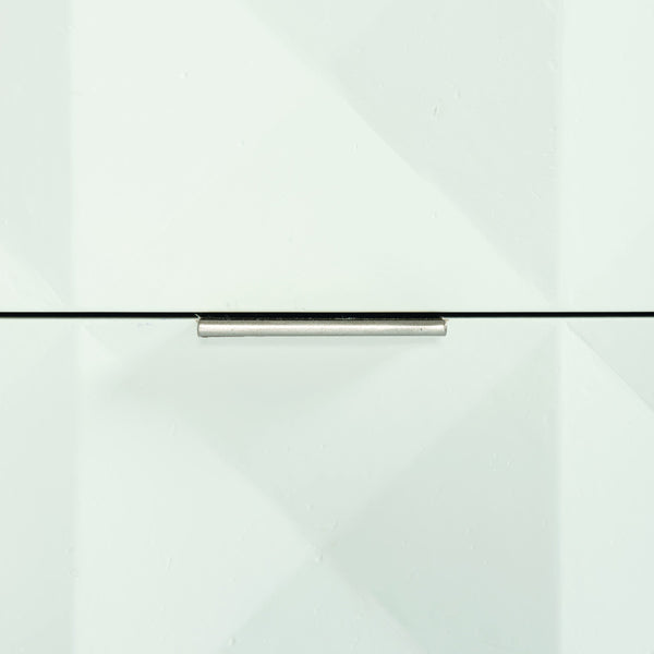 Bernhardt Bernhardt Axiom Patterned Dresser With 3-D Inverted Pyramid Drawers, Dual-Tone Plaster Finish, 6-Drawer Glam Transitional Storage 381056