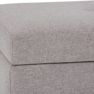 English Elm Oregon Storage Ottoman Bench with Tray — Midnight Vegan Faux Leather, Tufted Seating, Lift-Top Storage Gray B136P158185