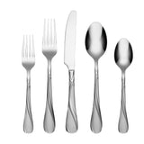 Cambridge Rue Sand 20-Piece Stainless Steel Flatware Set, Service for 4, Dishwasher Safe