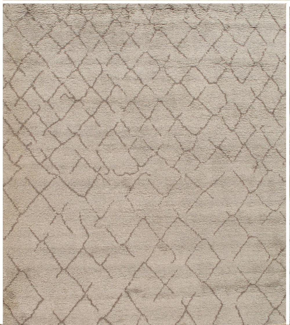 Pasargad Home Hand-knotted Moroccan Wool Area Rug - Luxurious 8'9" X 9'11" For Timeless Elegance   Pmor-18 9x10