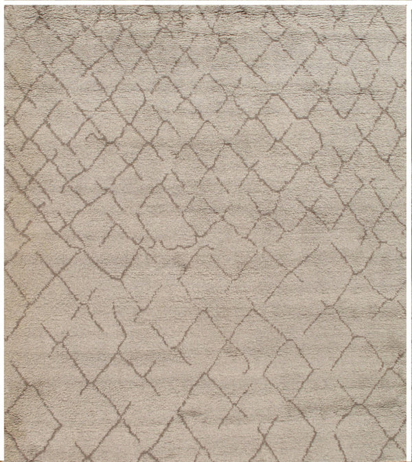 Pasargad Home Hand-knotted Moroccan Wool Area Rug - Luxurious 8'9" X 9'11" For Timeless Elegance   Pmor-18 9x10