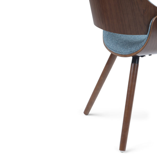 English Elm Malden Bentwood Dining Chair - Denim Blue Fabric, Mid-Century Modern Design For Stylish Comfort B136P158904