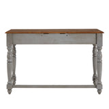 Homelegance By Top-Line Renzo Antique 1-Drawer Desk with Charging Station Grey Rubbberwood