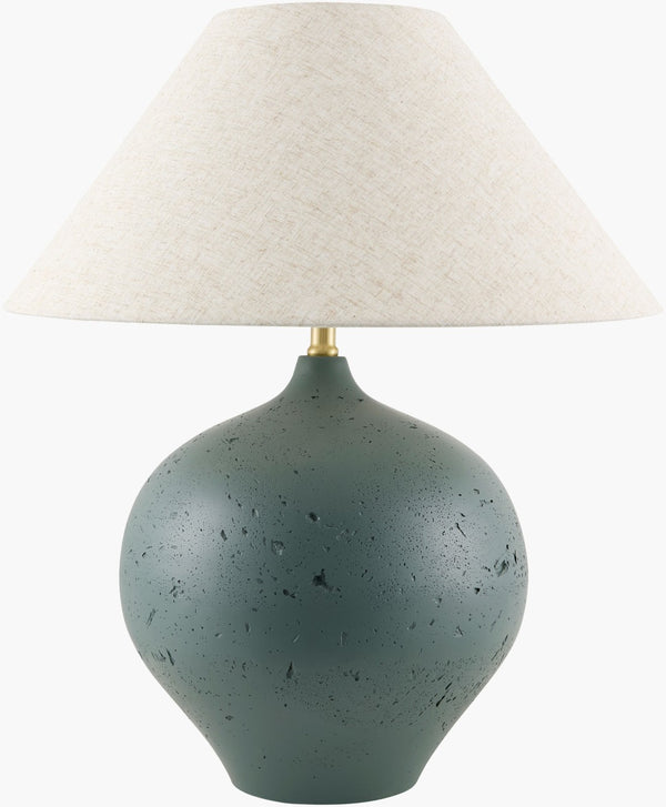 Surya Pomarico Cement Base Accent Lamp with Linen Shade for Warm Ambient Living Spaces PMR-002
